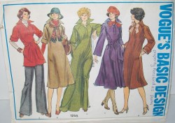 1255 70s VOG LOOSE LS DRESS LENGTHS, TOP, PANTS PATTERN 14
